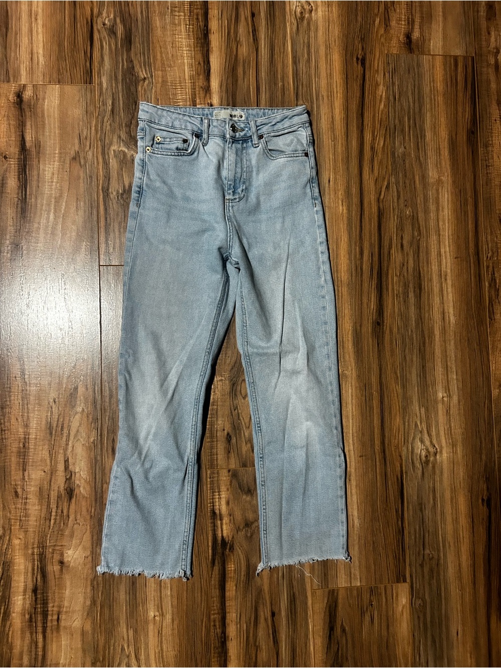Topshop Light Blue Straight Leg Jeans